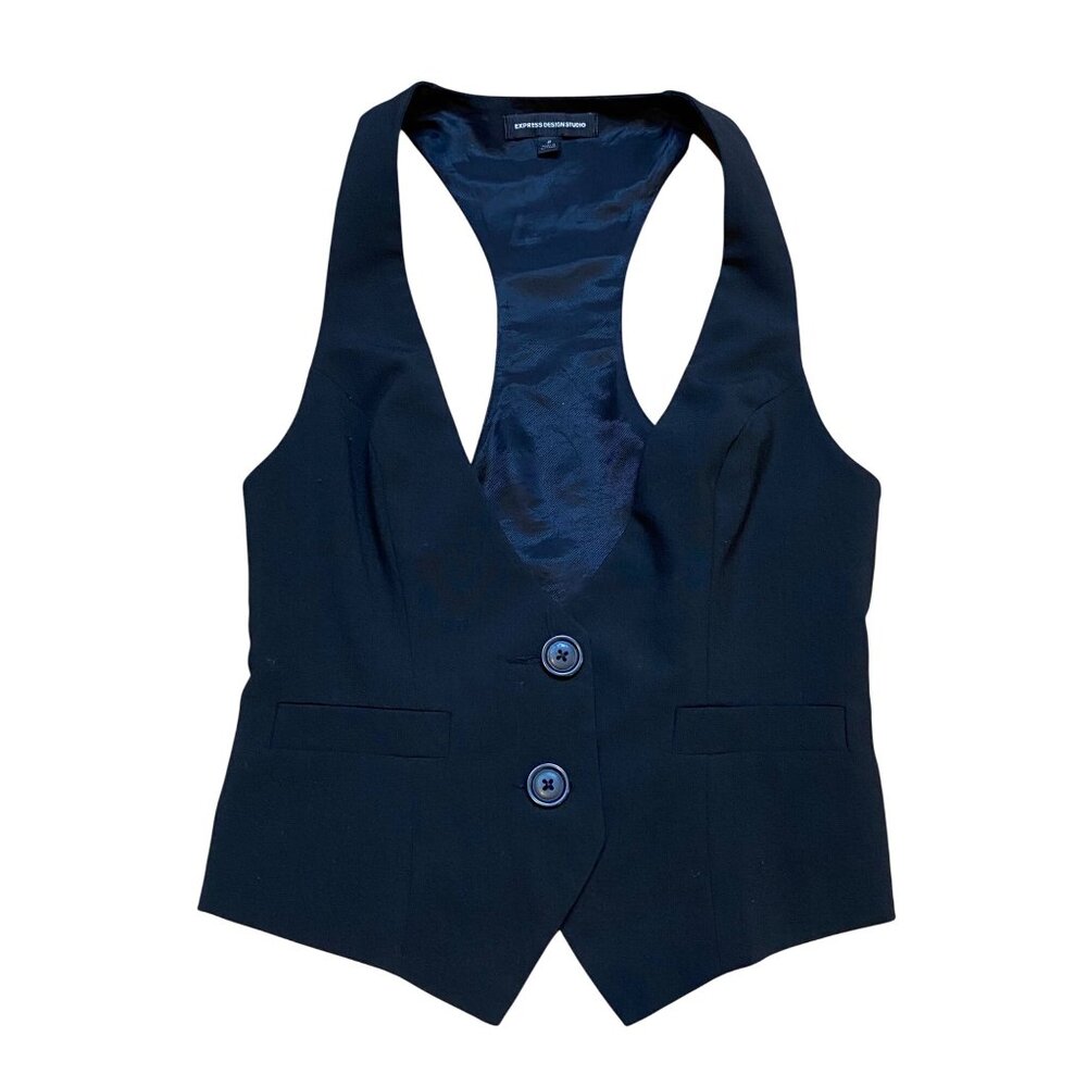 Express Black Halter Vest Top